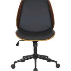 CLP Bureaustoel Mitch zwart Frame - Kunstleer (PVC) - walnoot/zwart