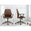 CLP Bureaustoel Nampa zwart Frame - Kunstleer - cognac