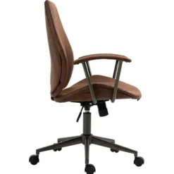 CLP Bureaustoel Nampa zwart Frame - Kunstleer - cognac
