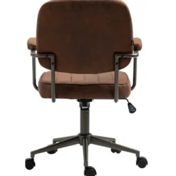 CLP Bureaustoel Natrona zwart Frame - Kunstleer - cognac