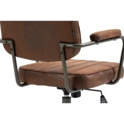 CLP Bureaustoel Natrona zwart Frame - Kunstleer - cognac