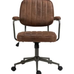 CLP Bureaustoel Natrona zwart Frame - Kunstleer - cognac