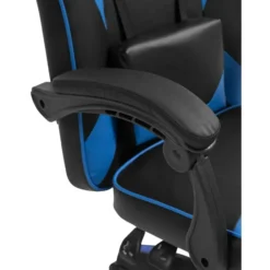 CLP Bureaustoel Orkney zwart Frame - Kunstleer - zwart/blauw
