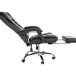 CLP Bureaustoel Oxygen chroom Frame - Kunstleer - zwart