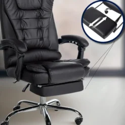 CLP Bureaustoel Oxygen chroom Frame - Kunstleer - zwart