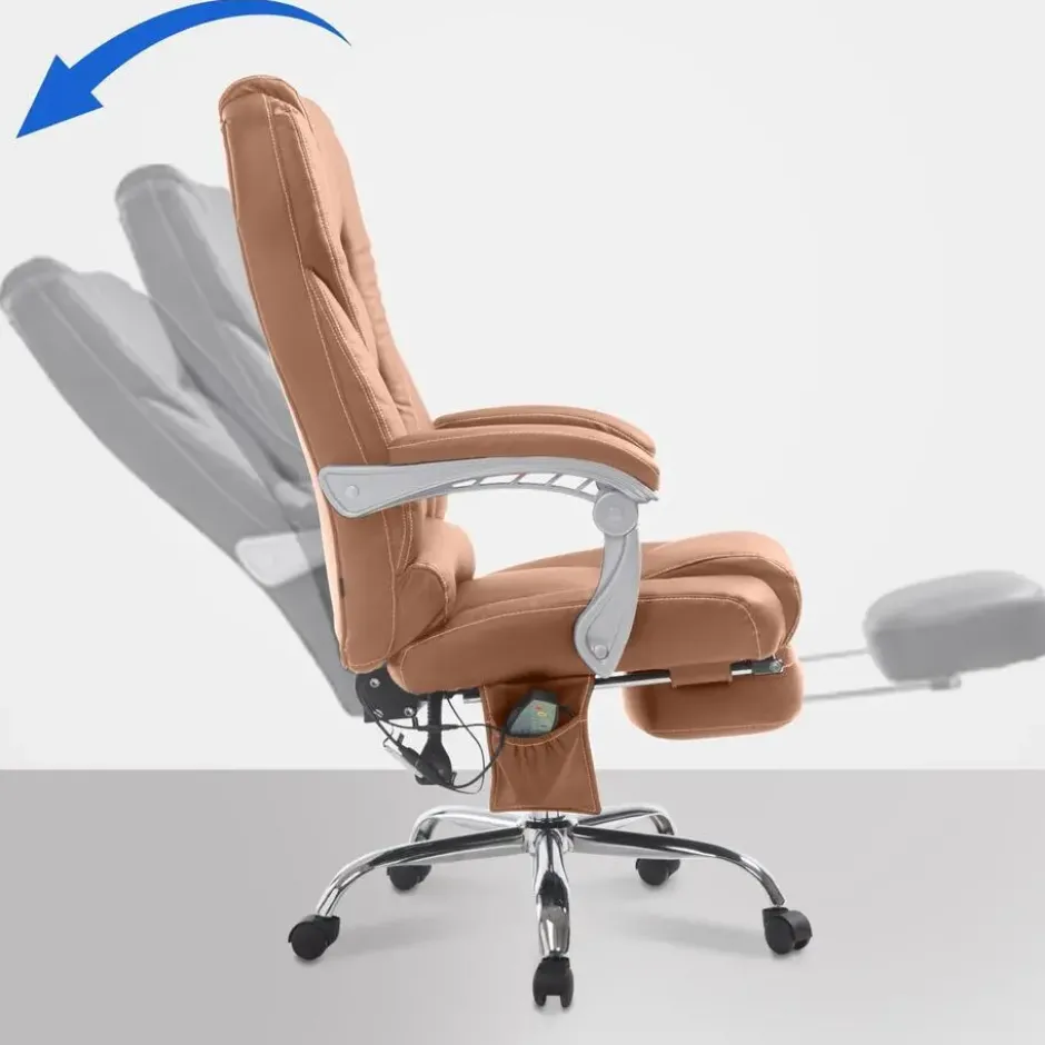 CLP Bureaustoel Pacific chroom Frame - Kunstleer - licht bruin