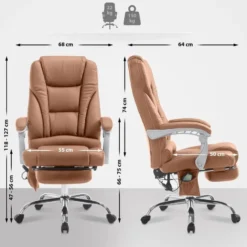 CLP Bureaustoel Pacific chroom Frame - Kunstleer - licht bruin
