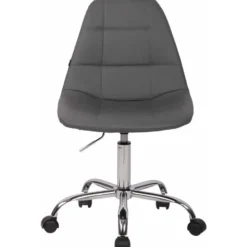 CLP Bureaustoel Reims chroom Frame - Kunstleer - grijs