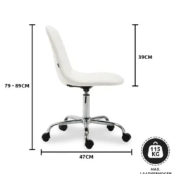 CLP Bureaustoel Reims chroom Frame - Kunstleer - wit