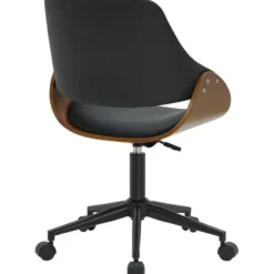 CLP Bureaustoel Sorrento zwart Frame - Kunstleer - walnoot/zwart
