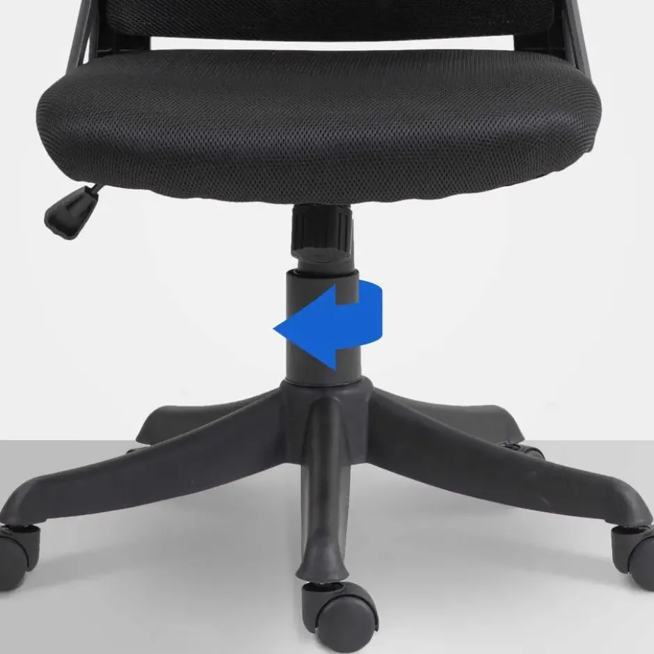 CLP Bureaustoel Taos zwart Frame - Stof - zwart