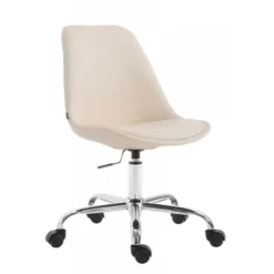 CLP Bureaustoel Toulouse chroom Frame - Kunstleer - creme