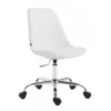 CLP Bureaustoel Toulouse chroom Frame - Kunstleer - wit