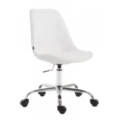 CLP Bureaustoel Toulouse chroom Frame - Kunstleer - wit