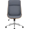 CLP Bureaustoel Varel chroom Frame - Kunstleer - walnoot/grijs