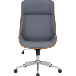 CLP Bureaustoel Varel chroom Frame - Kunstleer - walnoot/grijs