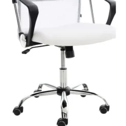 CLP Bureaustoel Washington chroom Frame - Kunstleer - wit