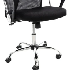 CLP Bureaustoel Washington chroom Frame - Kunstleer - zwart