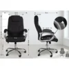 CLP Bureaustoel XL Apoll chroom Frame - Stof - zwart