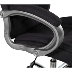 CLP Bureaustoel XL Apoll chroom Frame - Stof - zwart