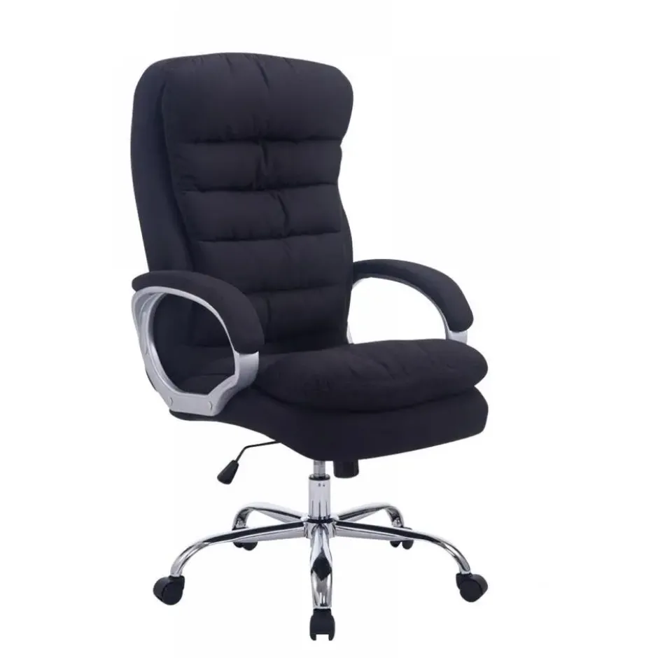 CLP Bureaustoel XXL Vancouver chroom Frame - Stof - zwart