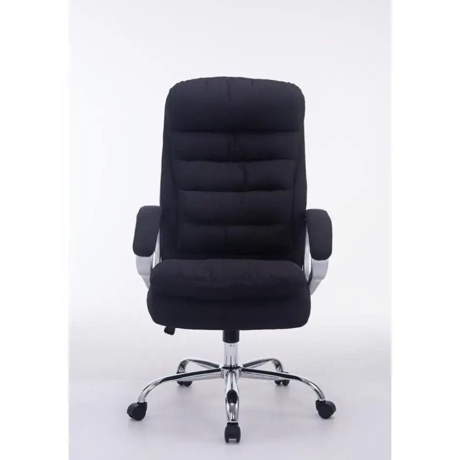 CLP Bureaustoel XXL Vancouver chroom Frame - Stof - zwart