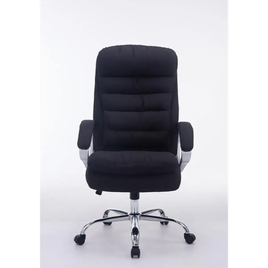 CLP Bureaustoel XXL Vancouver chroom Frame - Stof - zwart