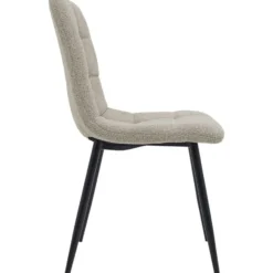 CLP Eetkamerstoel Antibes zwart Frame - Stof - taupe