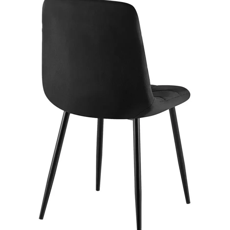 CLP Eetkamerstoel Antibes zwart Frame - Fluweel - zwart