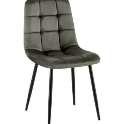 CLP Eetkamerstoel Antibes zwart Frame - Fluweel - antraciet