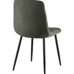 CLP Eetkamerstoel Antibes zwart Frame - Fluweel - antraciet