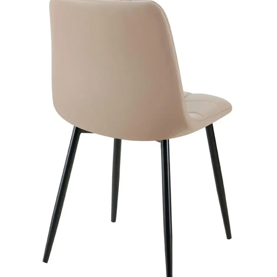 CLP Eetkamerstoel Antibes zwart Frame - Kunstleer - taupe