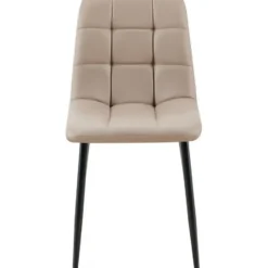 CLP Eetkamerstoel Antibes zwart Frame - Kunstleer - taupe