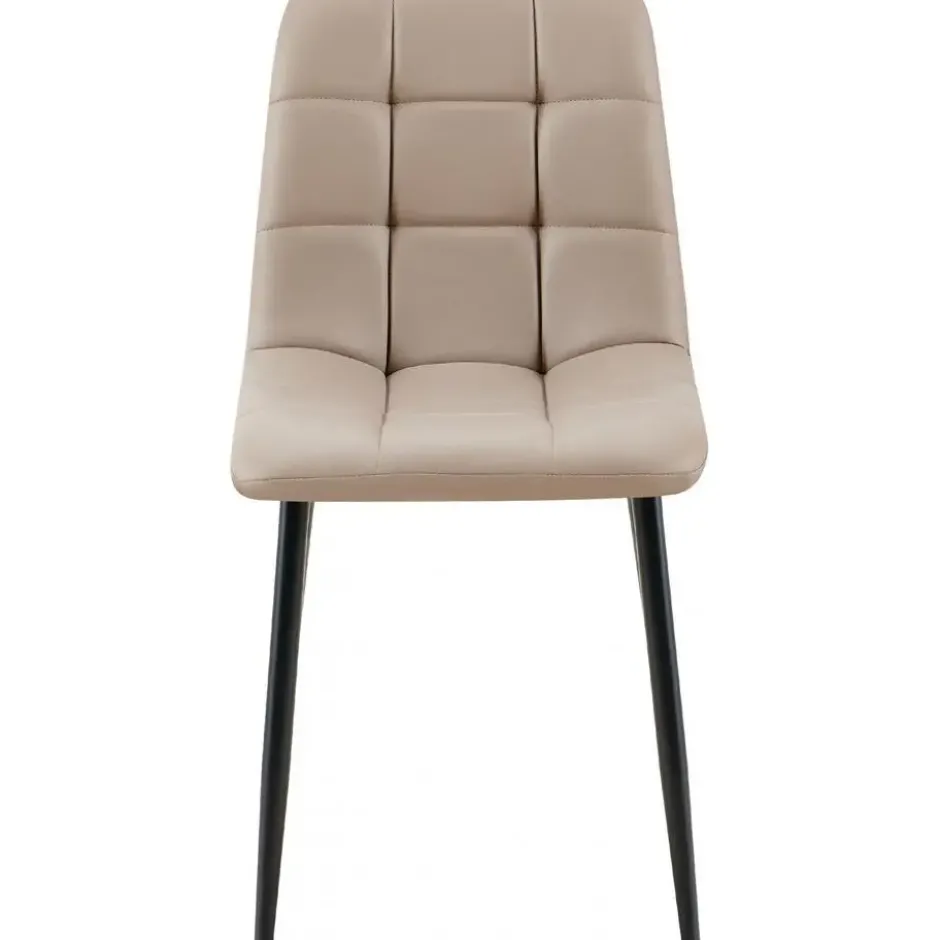 CLP Eetkamerstoel Antibes zwart Frame - Kunstleer - taupe