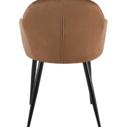 CLP Eetkamerstoel Boise mat zwart Frame - Fluweel - bruin