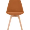 CLP Eetkamerstoel Linares natura Frame - Stof - oranje