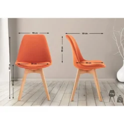 CLP Eetkamerstoel Linares natura Frame - Stof - oranje
