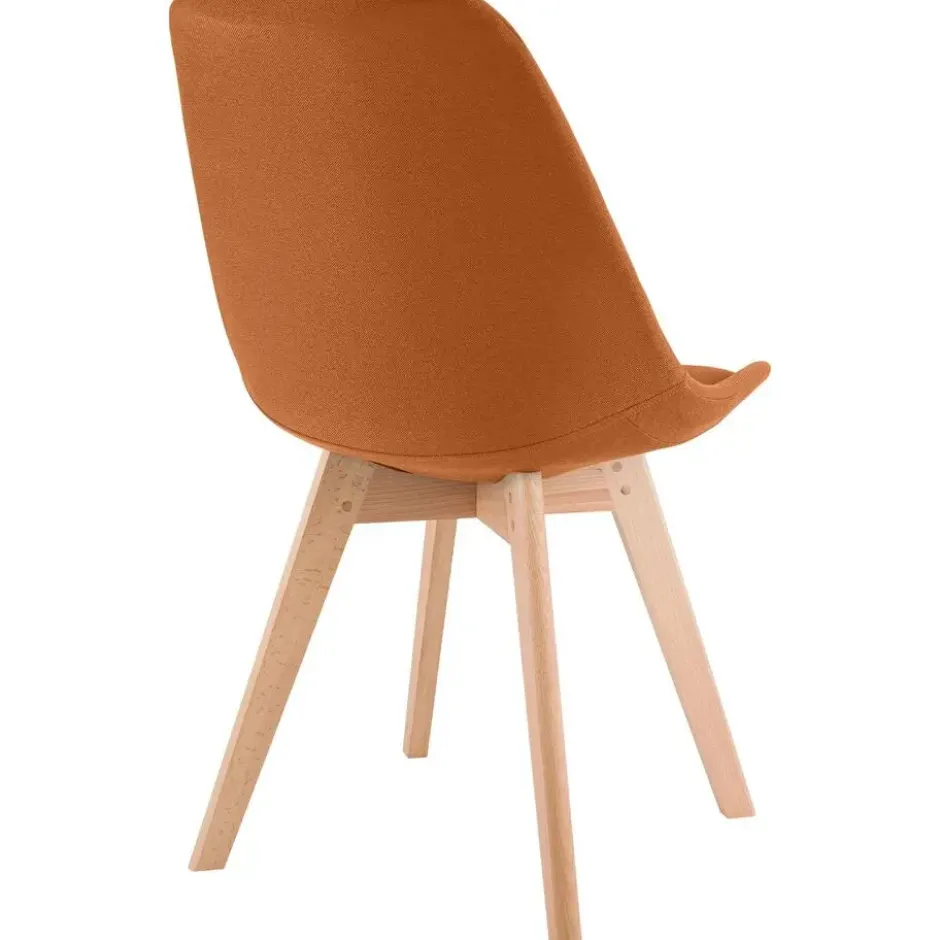 CLP Eetkamerstoel Linares natura Frame - Stof - oranje
