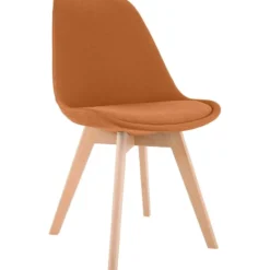 CLP Eetkamerstoel Linares natura Frame - Stof - oranje