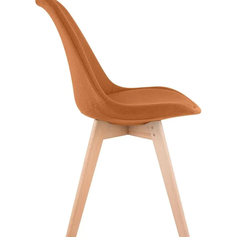 CLP Eetkamerstoel Linares natura Frame - Stof - oranje