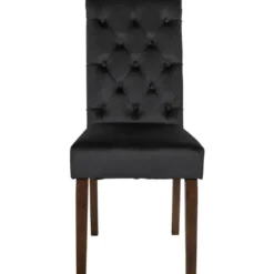 CLP Eetkamerstoel Lisburn walnoot Frame - Fluweel - zwart
