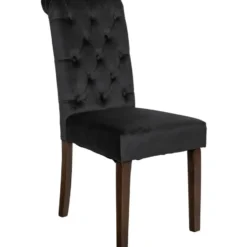 CLP Eetkamerstoel Lisburn walnoot Frame - Fluweel - zwart
