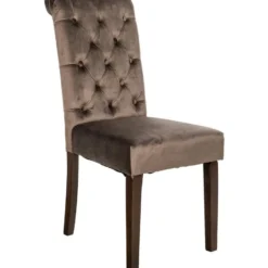 CLP Eetkamerstoel Lisburn walnoot Frame - Fluweel - bruin
