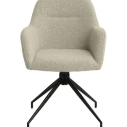 CLP Eetkamerstoel Merlinda zwart Frame - Stof - taupe