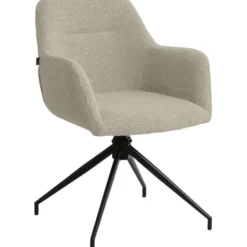 CLP Eetkamerstoel Merlinda zwart Frame - Stof - taupe