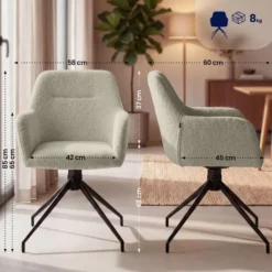 CLP Eetkamerstoel Merlinda zwart Frame - Stof - taupe