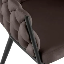 CLP Eetkamerstoel Molise zwart Frame - Fluweel - bruin