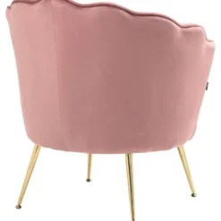 CLP Eetkamerstoel Rosita goud Frame - Fluweel - roze