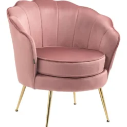 CLP Eetkamerstoel Rosita goud Frame - Fluweel - roze