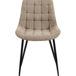 CLP Eetkamerstoel Sardna zwart Frame - Ribstof - taupe